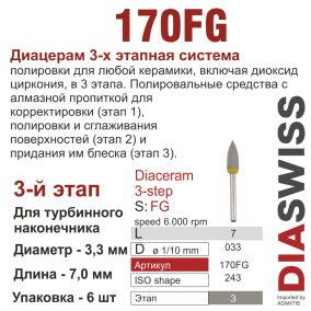 FG170/033-система  ДиаЦерам-3 ,3-я ступ.,6 шт., ДИАСВИСС СА ,Швейцария