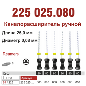 225025.080-инстр. для эндодонтии  К-ример ,6 шт., ДИАСВИСС СА ,Швейцария