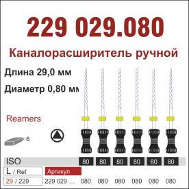 229029.080-инстр. для эндодонтии  К-ример ,6 шт., ДИАСВИСС СА ,Швейцария