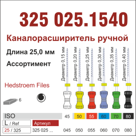 325025.1540- Н-файл ,ассорт.N15-N40 6 шт., ДИАСВИСС СА ,Швейцария