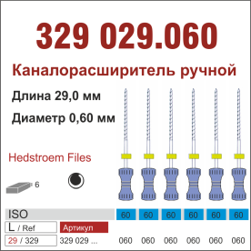329029.060-инстр. для эндодонтии  Н-файл ,6 шт., ДИАСВИСС СА ,Швейцария